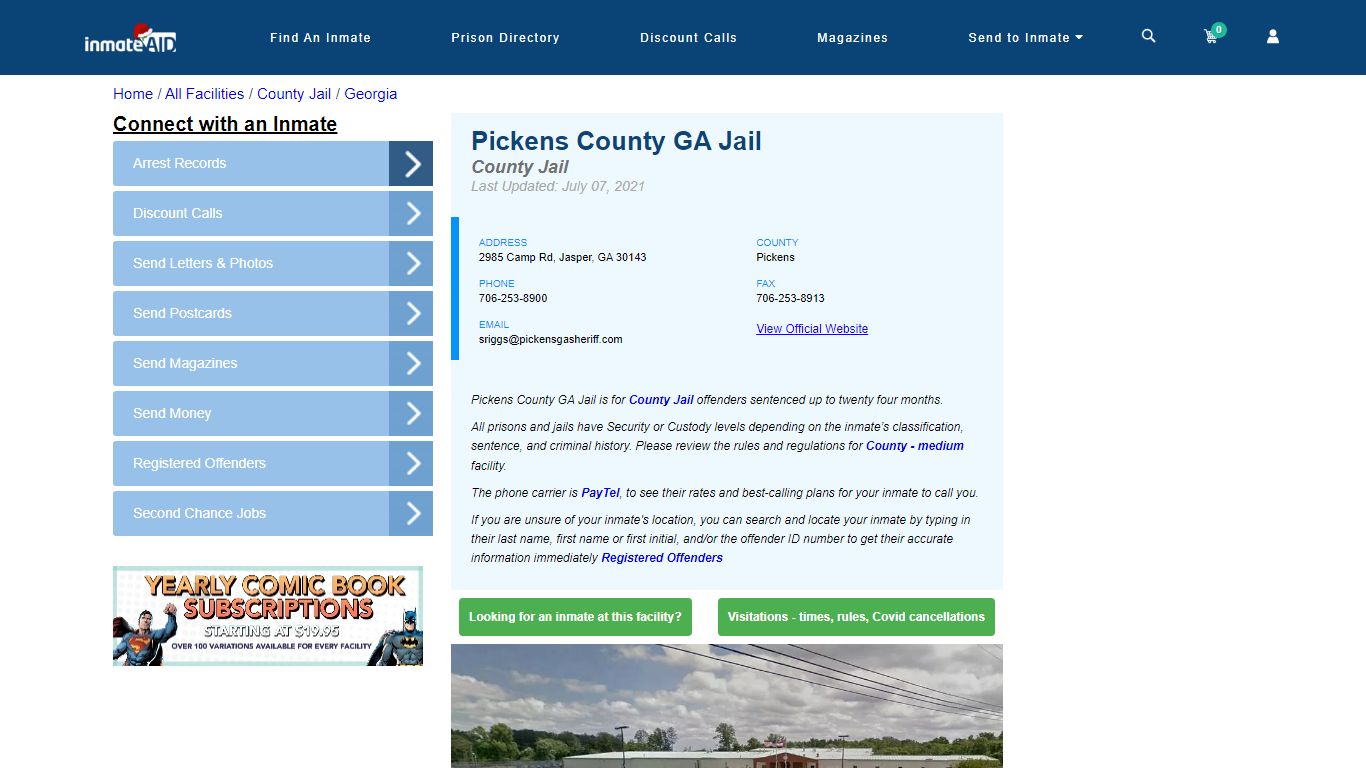 Pickens County GA Jail - Inmate Locator - Jasper, GA